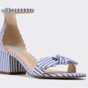 Draper James Preston Sandal in Blue & White Stripe size 8
